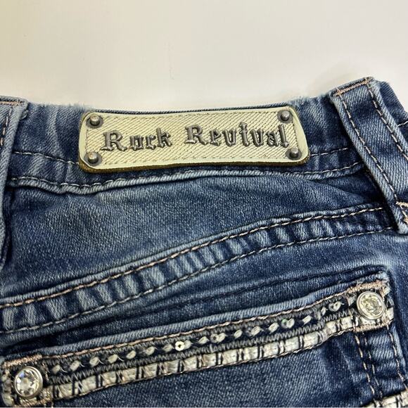 Rock Revival Sherry Easy Skinny Jeans Size 27 – Distressed Embellished Denim - Picture 8 of 9